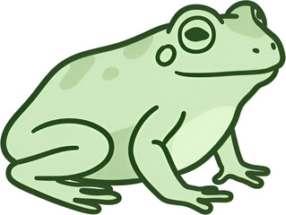 Cute Frog Character PNG Illustration