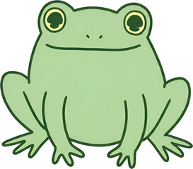 Cute Frog Character PNG Illustration