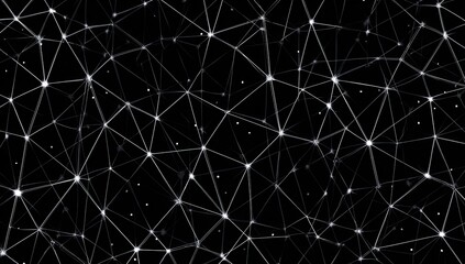 Network of luminous white lines and points against a black background, resembling a constellation