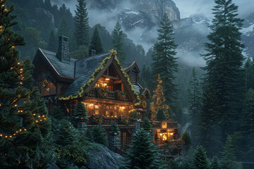 christmas tree at night