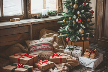 christmas tree with gifts