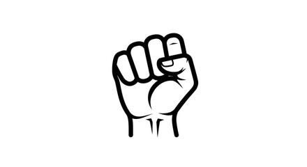 Fist Icon – Power Strength Resistance Symbol