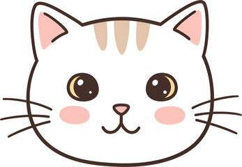 Cute Fluffy Gray Cat Character PNG Illustration