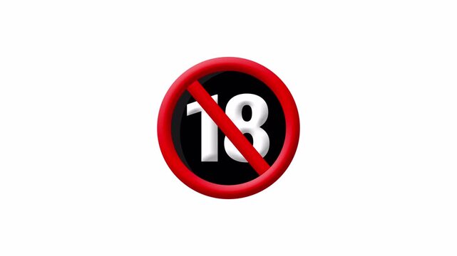 Animation 18 symbol vibrant adultonly design ideal for microstock. Suitable for websites, media, and products with agerelated restrictions.