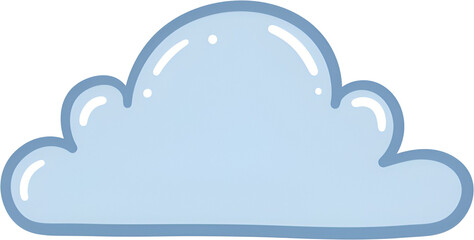 Cute Cloud Illustration PNG Clipart with Blue Outline