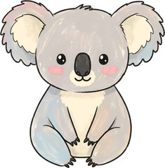 Koala Minimal Hand-Drawn Style Clipart PNG