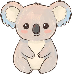 Koala Minimal Hand-Drawn Style Clipart PNG