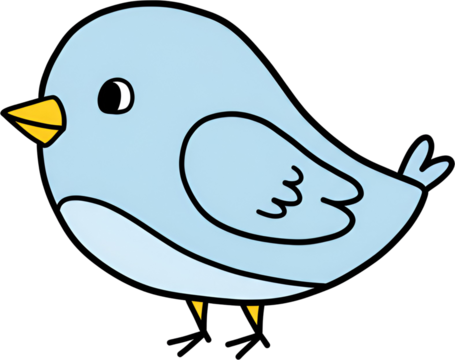 blue bird with speech bubble