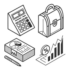 Business isometric illustrations