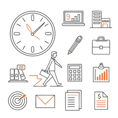 Business line art icons