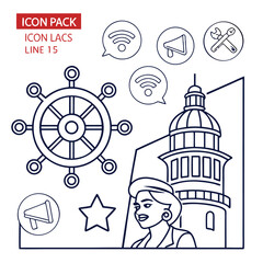 Business line art icons collection