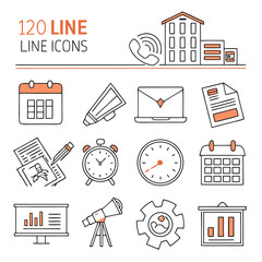 Business line icons collection