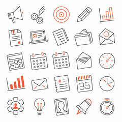 Business line icons collection