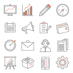 Business line icons collection