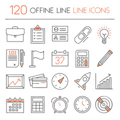 Business line icons collection