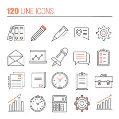 Business line icons collection