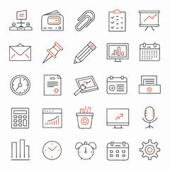 Business line icons set