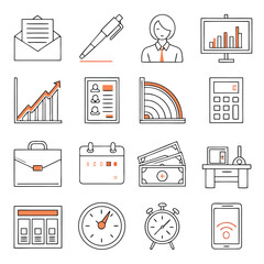 Business line icons set