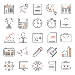 Business line icons set