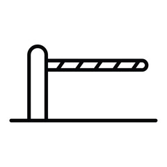 Simple line art icon of a barrier gate for access control