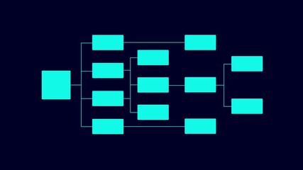 Abstract glowing workflow diagram overlay. Business process mapping and data structure visualization. Digital flowchart interface. Smart planning, project task management. 4k video glowing animation. - Powered by Adobe