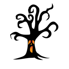 Creepy Halloween Tree PNG illustration &ndash; transparent background