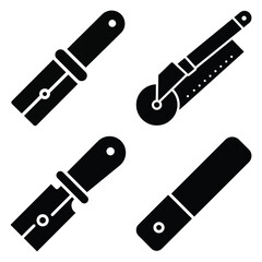 pastry cutter  vector icons set isolated on white background