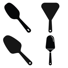rice paddle  vector icons set isolated on white background
