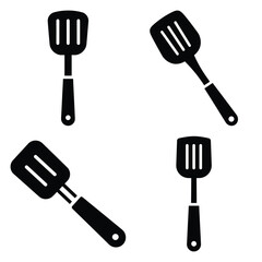spatula  vector icons set isolated on white background