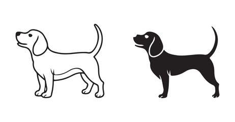 Beagle Dog Silhouette Vector Illustration