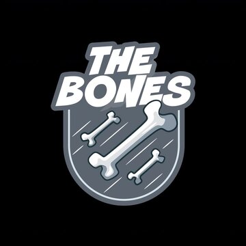 Bones Badge Animation on Alpha. Flying Bones Loop.