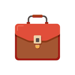 red suitcase isolated on white background