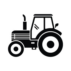 Black Tractor Silhouette Clipart – Farming Vehicle Vector Illustration for Agriculture, Countryside, Farm Equipment, Rural Transport, Harvest, Machinery, Vintage Tractor Icon, Editable Graphic Design