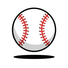 baseball, icon, illustration, clipart, ball, sports, game, pitch, league, red, stitching, round, minimal, cartoon, vector, graphic, symbol, team, white, flat, outline, simple, clean, classic, strike, 