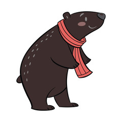 Cartoon Style Polar Bear Standing Upright Illustration