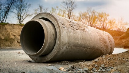 damaged drainage pipes concrete