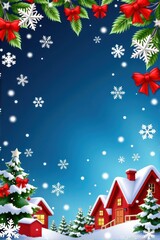 Animated snowflakes and festive winter scenes create a charming holiday border perfect for cards, websites, and social media, happy new year, ice