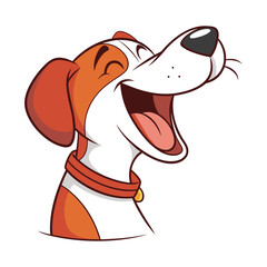 Cheerful Cartoon Dog Sitting with a Giant Bone Illustration