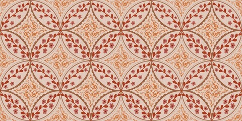 Autum Winter Pattern Background Illustration For Cover, Banner, Notes. Fall Winter Aesthetic Background.  Plant And Flower Pattern Background.