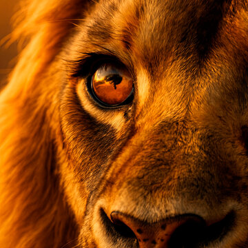 The lion's gaze