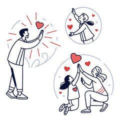 Family celebrating illustration