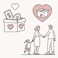 Family donation illustration