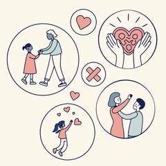 Family interactions illustration