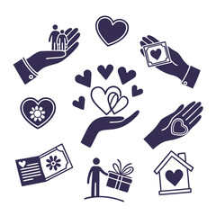 Family love icons vector illustration