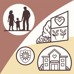 Family support illustration design