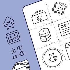 File management icons grid layout