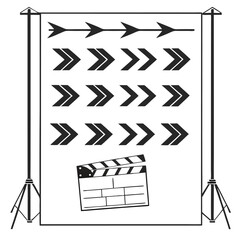 Film production backdrop graphic design