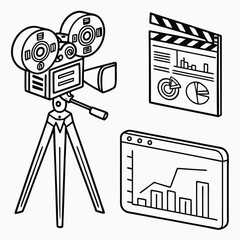 Film production data analysis illustration