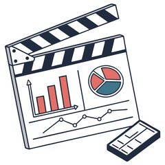 Film production data visualization illustration
