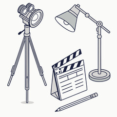 Film production equipment illustration